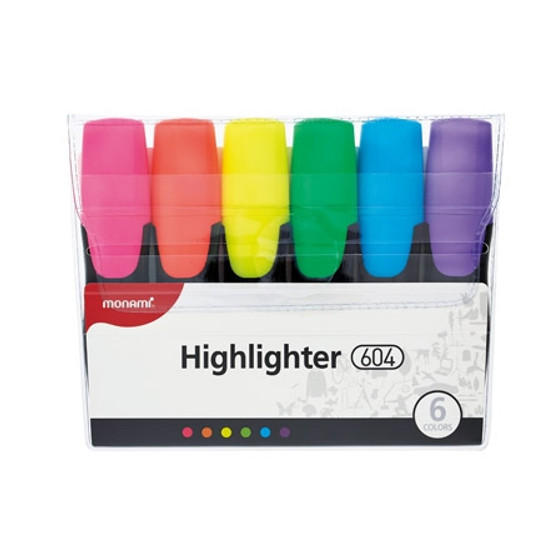 main image of the main image of monami 604 highlighter set of 6 colour