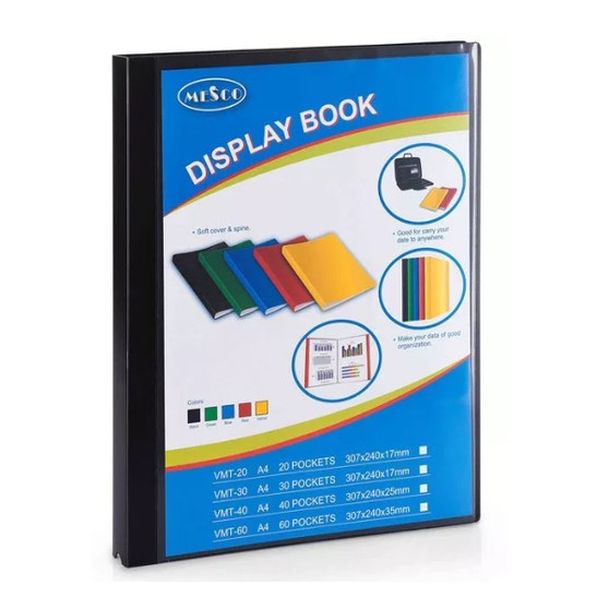 main image of the main image of mesco a4 display book 60 pockets asst