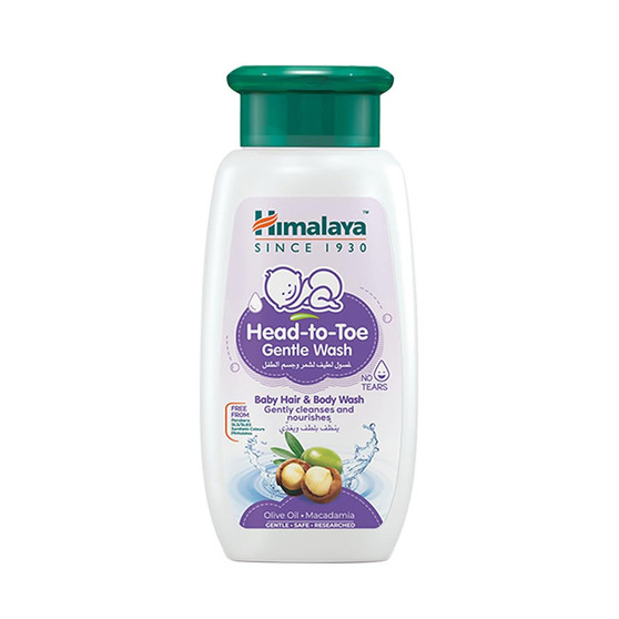 main image of himalaya head to toe baby hair & body wash with macadamia & olive oil 200 ml