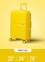 second image of 3 piece polypropelene hardside spinner luggage trolley set 20/24/28 inch yellow