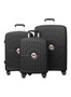 main image of british tourister 3 piece polypropelene hardside spinner luggage trolley set 20/24/28 inch black 