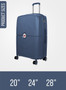 second image of british tourister 3 piece polypropelene hardside spinner luggage trolley set 20/24/28 inch navy blue 