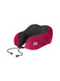 second image ofseventh image of memory foam travel neck pillow purple heart color best airplane neck pillow