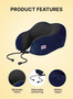 second image offourth image of memory foam travel neck pillow purple heart color best airplane neck pillow