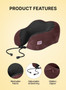 thirdth image of british tourister memory foam travel neck pillow purple heart color best airplane neck pillow 
