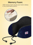 second image offifth image of british tourister memory foam travel neck pillow purple heart color best airplane neck pillow 