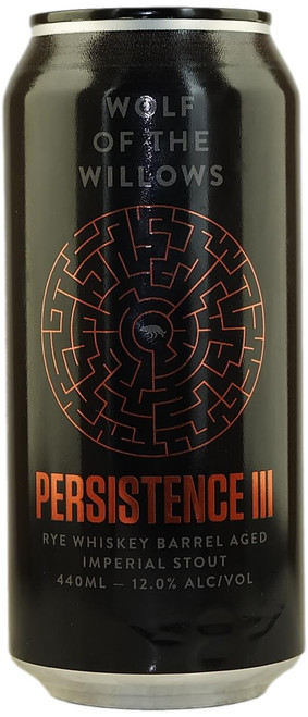 Wolf of the Willows 'Persistence III: Rye Whisky Barrel Aged Imperial Stout' 2022 BA Imperial Stout 440ml 12%