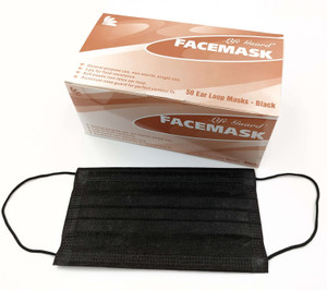 Life Guard Black Earloop Face mask, Box Life Guard Black Earloop Face mask, Box
