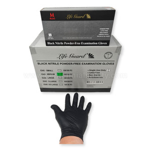 Black Nitrile 5-6 mil Thick Exam Gloves, Life Guard® (#6340)