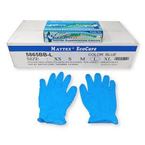 Blue Nitrile Exam Gloves, 3 mil thickness, EcoCare™ Ecocare® Blue Nitrile Exam Gloves, 3 mil thickness, EcoCare™ Ecocare®