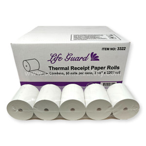 Thermal Receipt Paper Rolls, 3-1/8" x 220', by Life Guard® Thermal Receipt Paper Rolls, 3-1/8" x 220', by Life Guard®