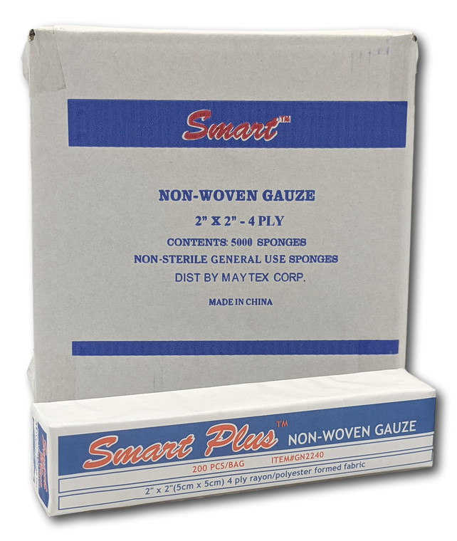 Maytex Smart Gauze 2x2, 40 gram, non-woven Case and Pack