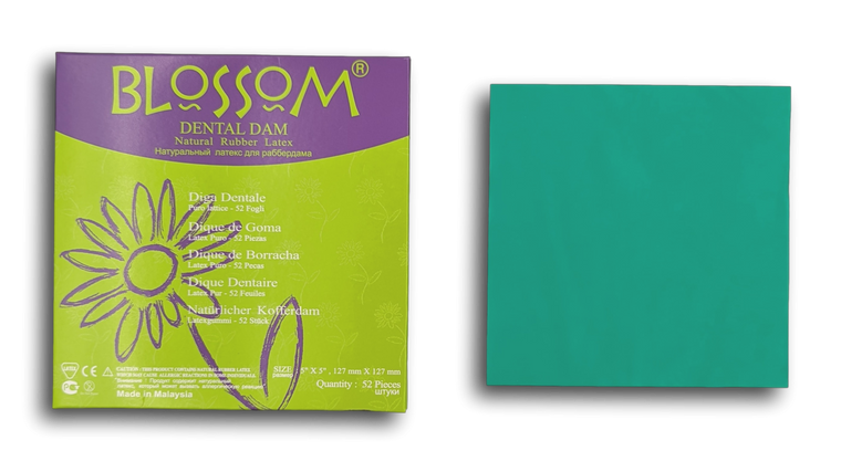 Blossom Dental Dam Green Mint Scented 5x5 Pack