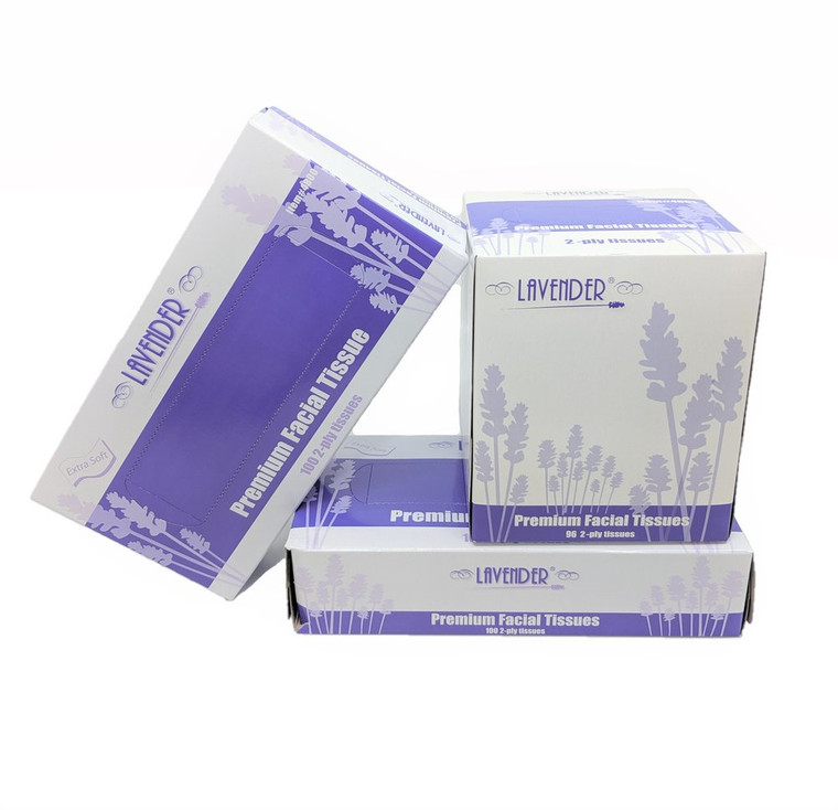 Lavender® Premium Facial Tissue, Flat Box