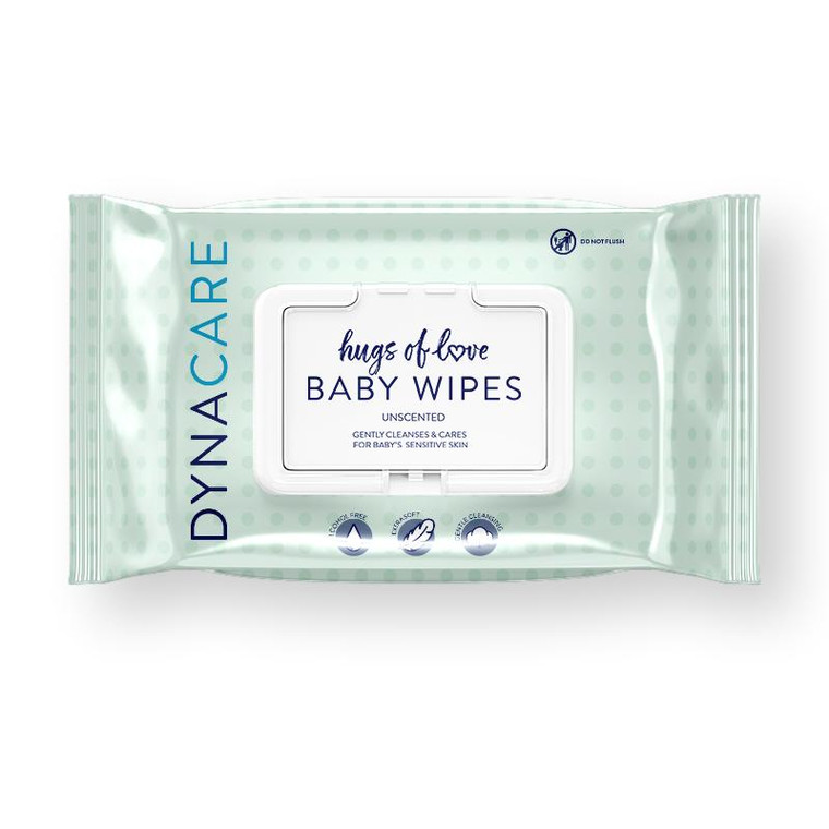 DynaCare® Baby Wipes, Unscented Pack with Plastic Lid