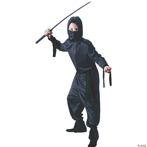 BLACK NINJA DLX CHILD SML 4-6
