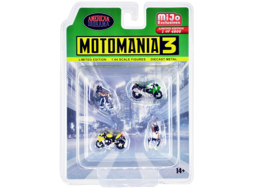 "Motomania 3" 4 piece Diecast Set (2 Figures and 2 Motorcycles) Limited Edition to 4800 pieces Worl