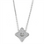 3W430 - Rhodium Brass Necklace with AAA Grade CZ  in Clear