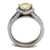 TK2961 - Two Tone IP Light Brown (IP Light coffee) Stainless Steel Ring with AAA Grade CZ  in Champ