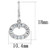 3W1278 - Rhodium Brass Earrings with AAA Grade CZ  in Clear
