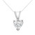 14K White Gold 3/8 Cttw Heart-Shaped Diamond Classic Solitaire 18" Pendant Necklace (H-I Color, VS2