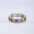 Rainbow Color Cubic Zirconia Fashion Women 925 Sterling Silver Ring - Silver