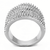 3W1465 - Rhodium Brass Ring with AAA Grade CZ  in Clear