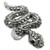 0W282 - Ruthenium Brass Ring with Top Grade Crystal  in Jet