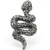 0W282 - Ruthenium Brass Ring with Top Grade Crystal  in Jet