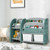 Kids Toy Storage Organizer with 2-Tier Bookshelf and Plastic Bins - Color: Green