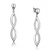 3W1045 - Rhodium Brass Earrings with AAA Grade CZ  in Clear
