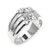 6X197 - High-Polished 925 Sterling Silver Ring with AAA Grade CZ  in Clear