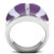 TK262 - High polished (no plating) Stainless Steel Ring with Top Grade Crystal  in Sea Blue