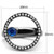 TK2974 - IP Light Black  (IP Gun) Stainless Steel Ring with Top Grade Crystal  in Capri Blue