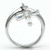3W283 - Rhodium Brass Ring with AAA Grade CZ  in Clear