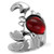TK1969 - High polished (no plating) Stainless Steel Ring with Synthetic Synthetic Glass in Siam
