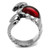 TK1969 - High polished (no plating) Stainless Steel Ring with Synthetic Synthetic Glass in Siam