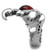 TK1969 - High polished (no plating) Stainless Steel Ring with Synthetic Synthetic Glass in Siam