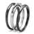 TK1340PJ - Two Tone IP Light Black (IP Gun) Stainless Steel Ring with Top Grade Crystal  in Clear