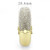 LO4301 - Flash Gold Brass Bangle with Top Grade Crystal  in Clear