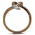 TK2991 - Two Tone IP Light Brown (IP Light coffee) Stainless Steel Ring with Top Grade Crystal  in 