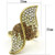 GL304 - IP Gold(Ion Plating) Brass Ring with Top Grade Crystal  in Multi Color