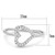 3W866 - Rhodium Brass Ring with AAA Grade CZ  in Clear