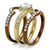TK2669 - IP Gold & IP Light Brown (IP Light coffee) Stainless Steel Ring with AAA Grade CZ  in Clear