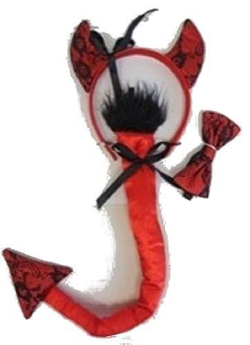 Halloween Wholesalers Devil Costume Accessory Kit Head b and Tail Bow Tie