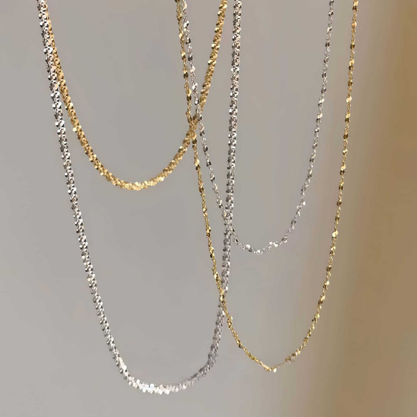 S925 Sterling Silver 18K Gold-Plated Sparkling Starry Sky Necklace For Women