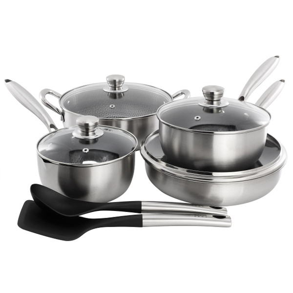 Gibson Home Elsenborn 10 Piece Hybrid Nonstick Stainless Steel Cookware Set