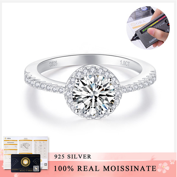 Size: No 16, Product Color: 1ct - Round Bag Full Diamond S925 Silver 18K Gold Plating Mosanite Diam