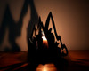 black mountain bookend with candle