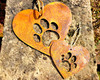 Dog Paw Rustic Garden Art